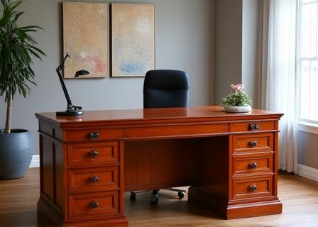 Escritorio ejecutivo de madera de cerezo